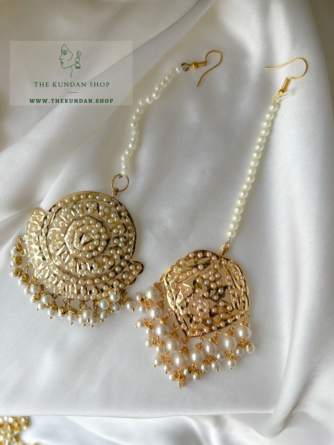 Traditional Jadau Tikka Earrings + Tikka THE KUNDAN SHOP