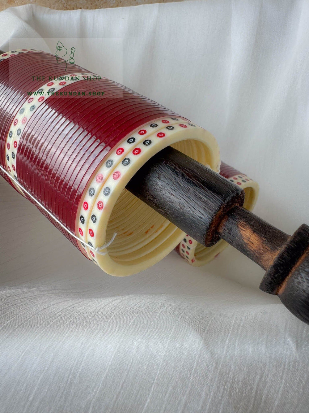The Traditional Bride in Maroon Bangles THE KUNDAN SHOP
