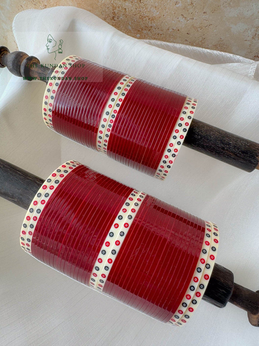 The Traditional Bride in Maroon Bangles THE KUNDAN SHOP