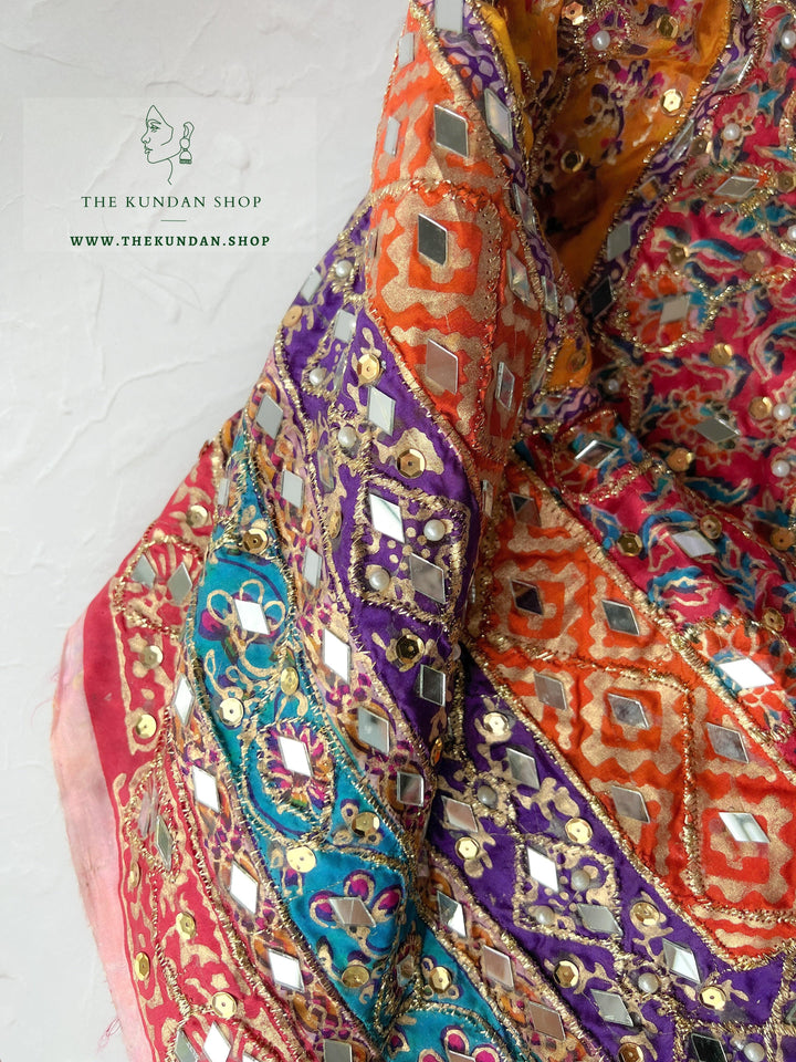 Pakistani Multi-Color Mirror Dupatta *SAMPLE SALE* Dupatta THE KUNDAN SHOP
