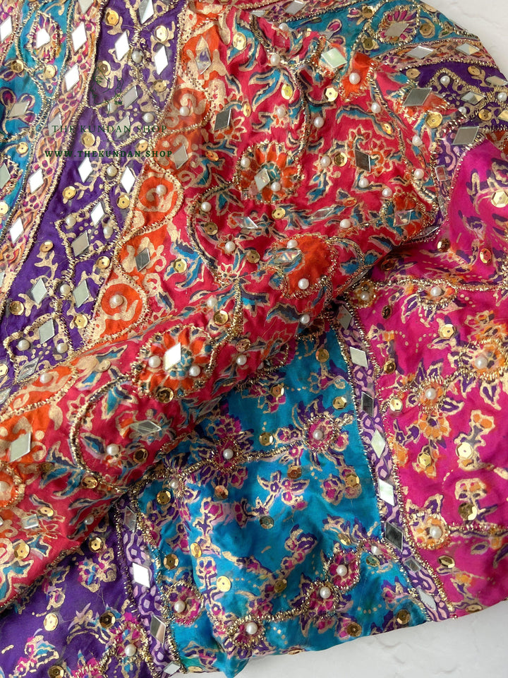 Pakistani Multi-Color Mirror Dupatta *SAMPLE SALE* Dupatta THE KUNDAN SHOP