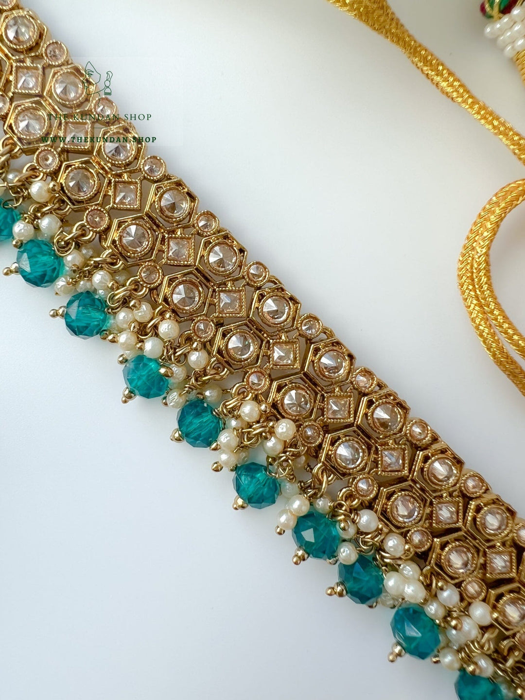 Keeper in Peacock Blue Necklace Sets THE KUNDAN SHOP