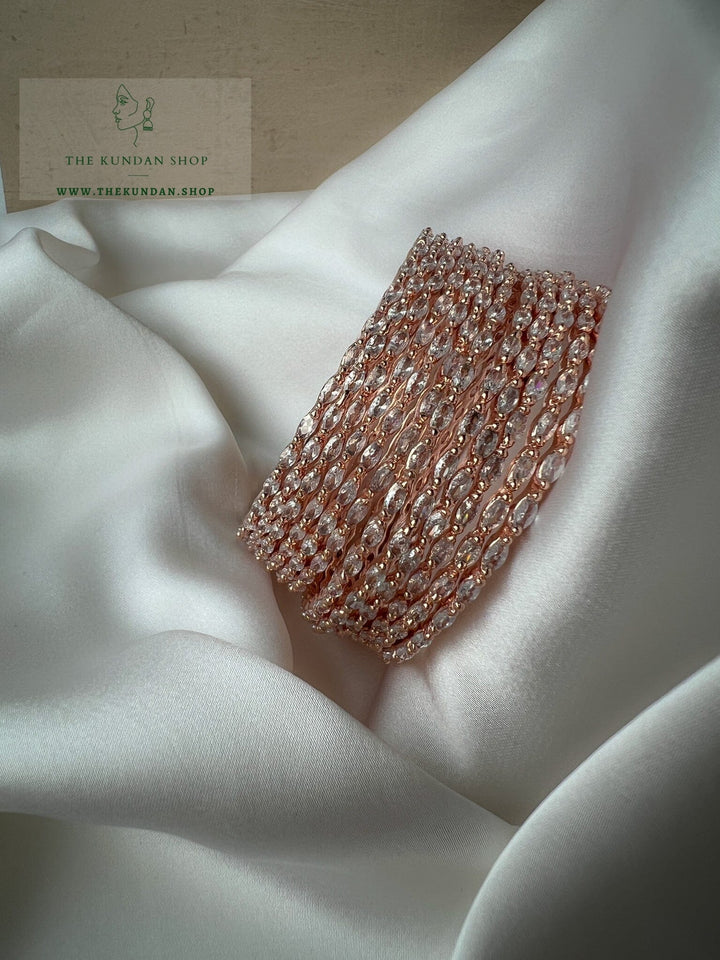 Thin Rose Gold AD Bangles Bangles THE KUNDAN SHOP