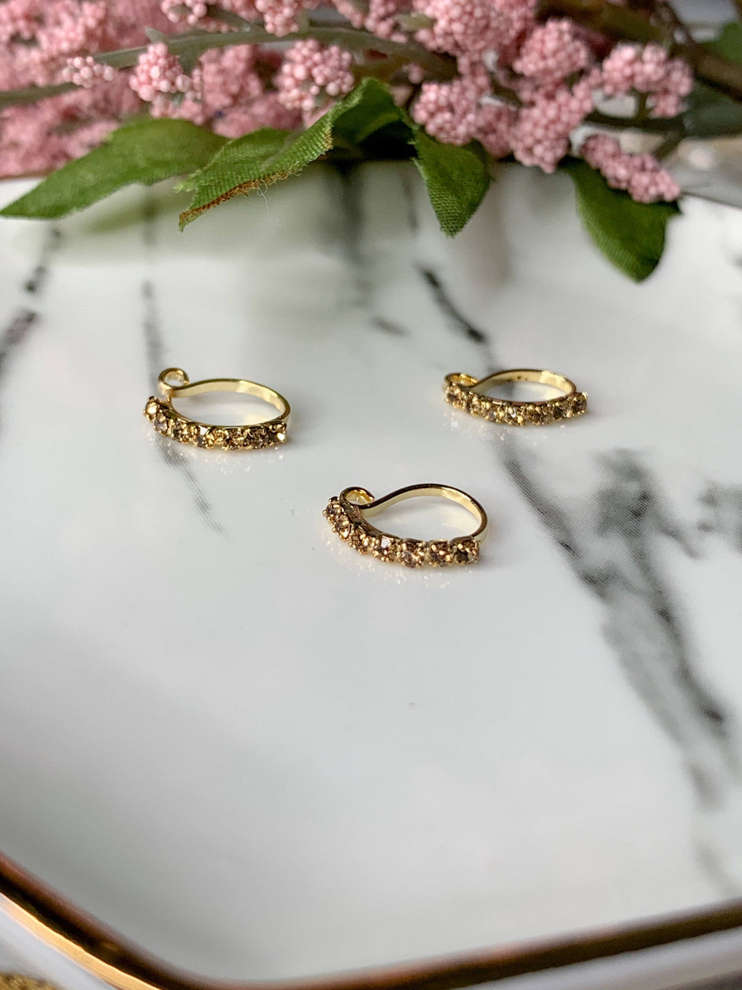 Half Moon Rhinestone Clip On Nose Pin Naath THE KUNDAN SHOP