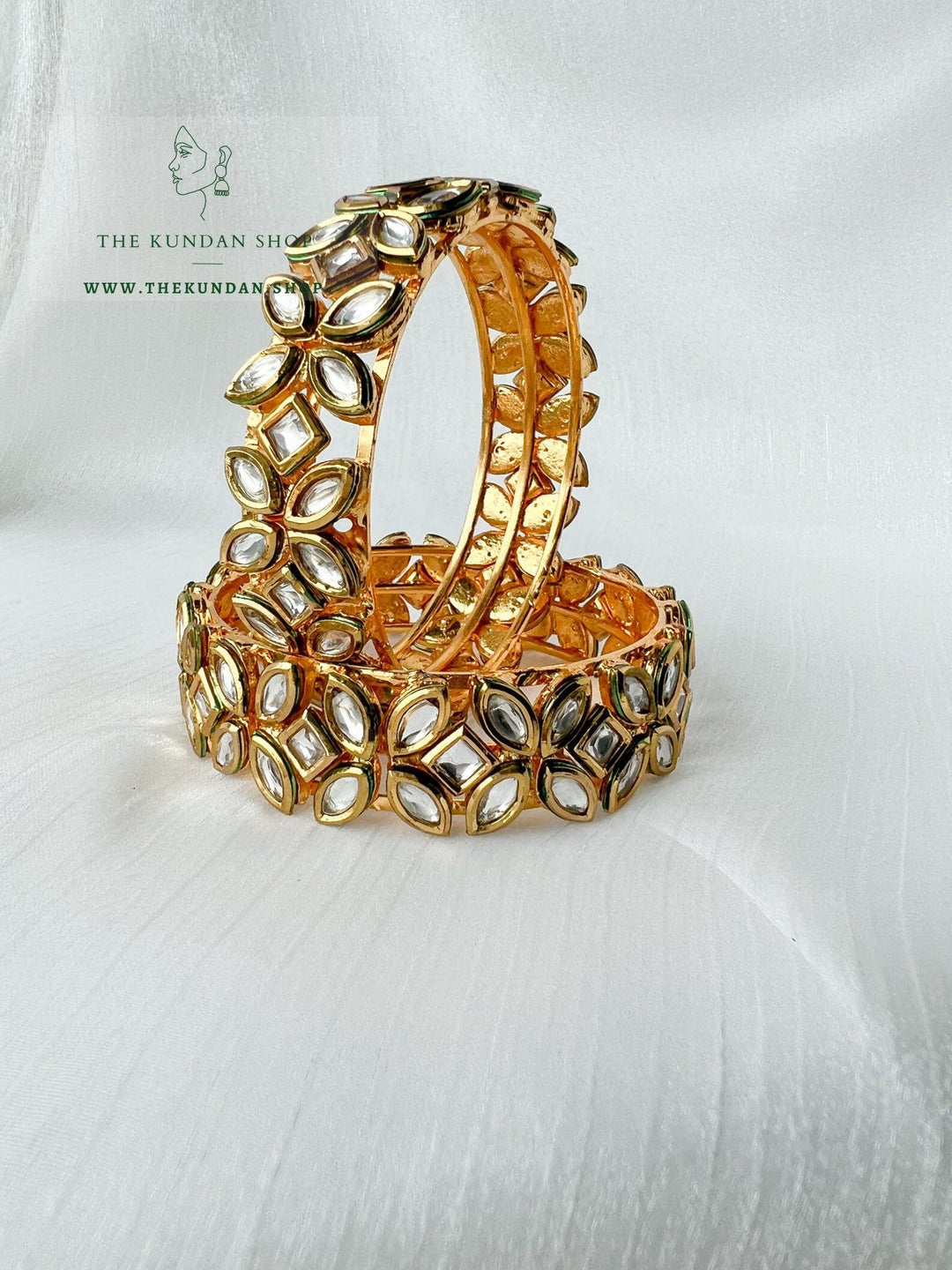 Petals in Kundan Kadde Bangles THE KUNDAN SHOP