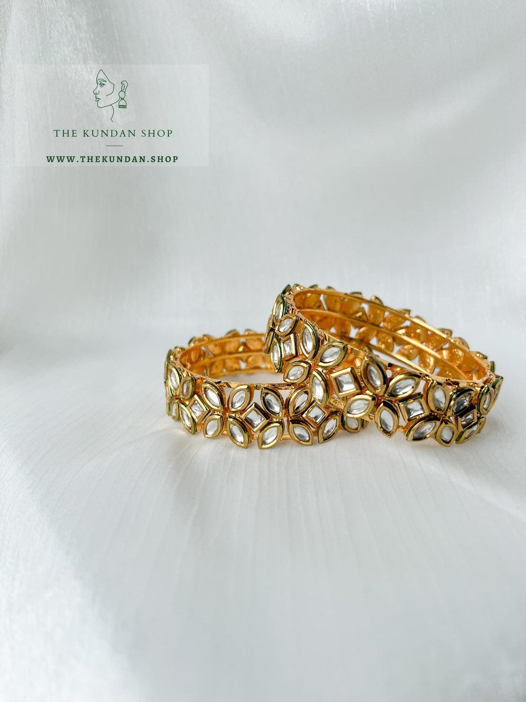 Petals in Kundan Kadde Bangles THE KUNDAN SHOP