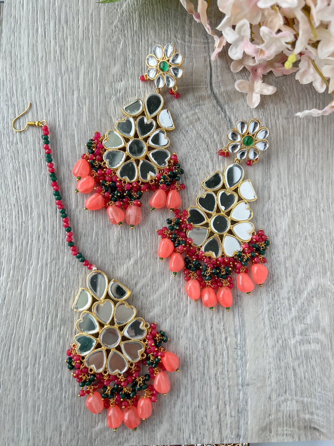 Floral Mirrors Tikka Set