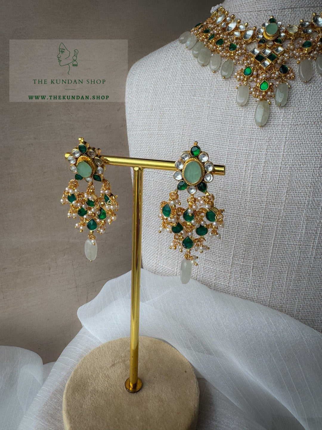 Floral Kundan in Emerald & Mint 2.0 Necklace Sets THE KUNDAN SHOP 