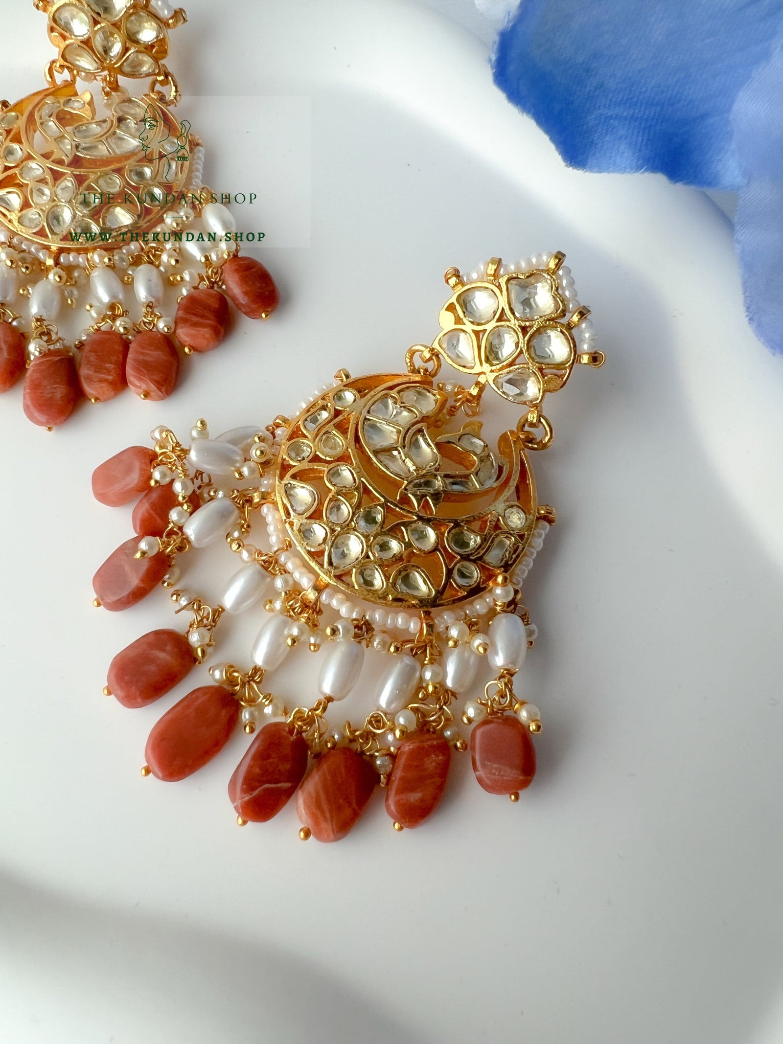 Genuine in Amber Earrings THE KUNDAN SHOP 