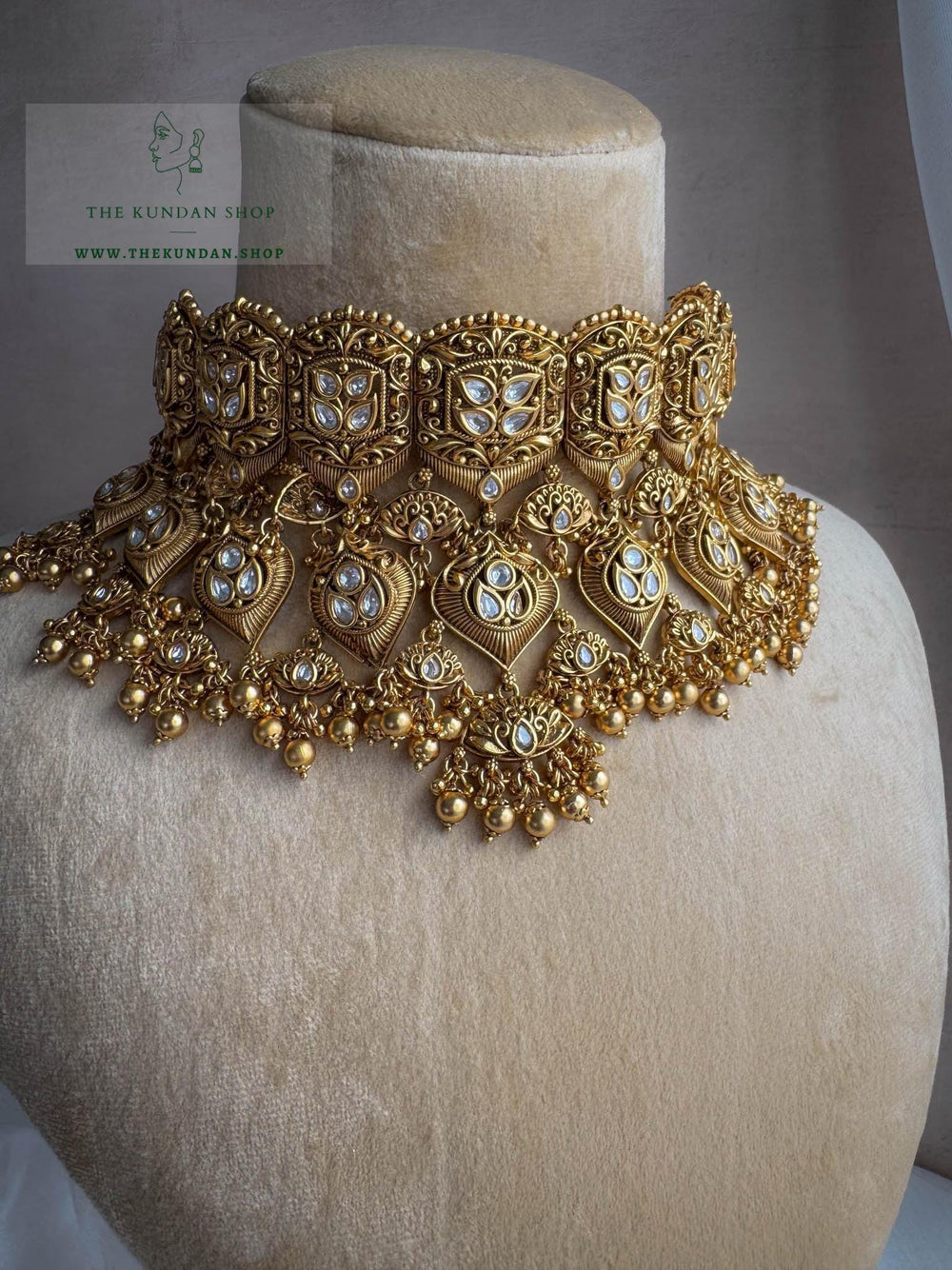 Cherished Heritage in Golden Necklace Sets THE KUNDAN SHOP 