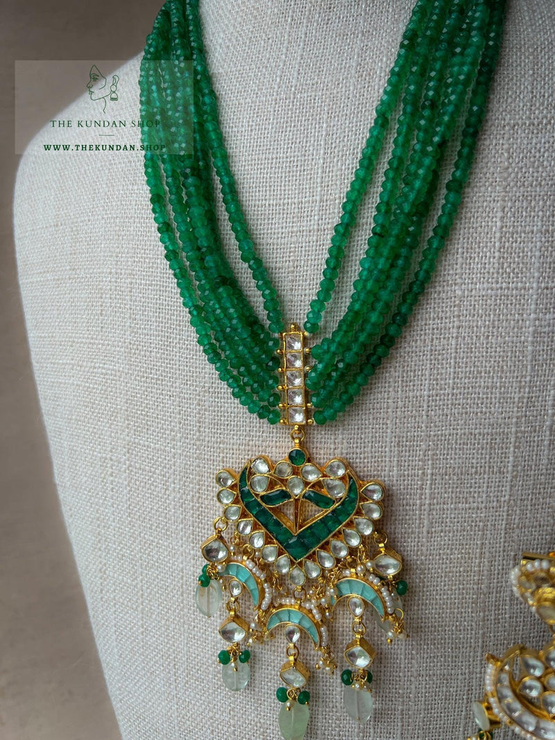 Beaded in Jade Kundan Necklace Sets THE KUNDAN SHOP 
