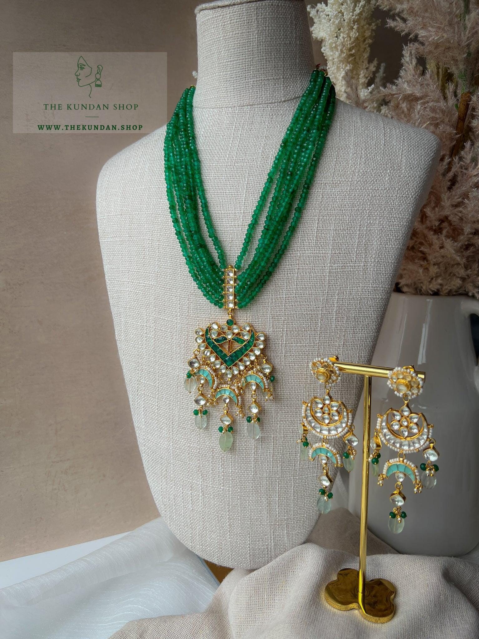 Beaded in Jade Kundan Necklace Sets THE KUNDAN SHOP 