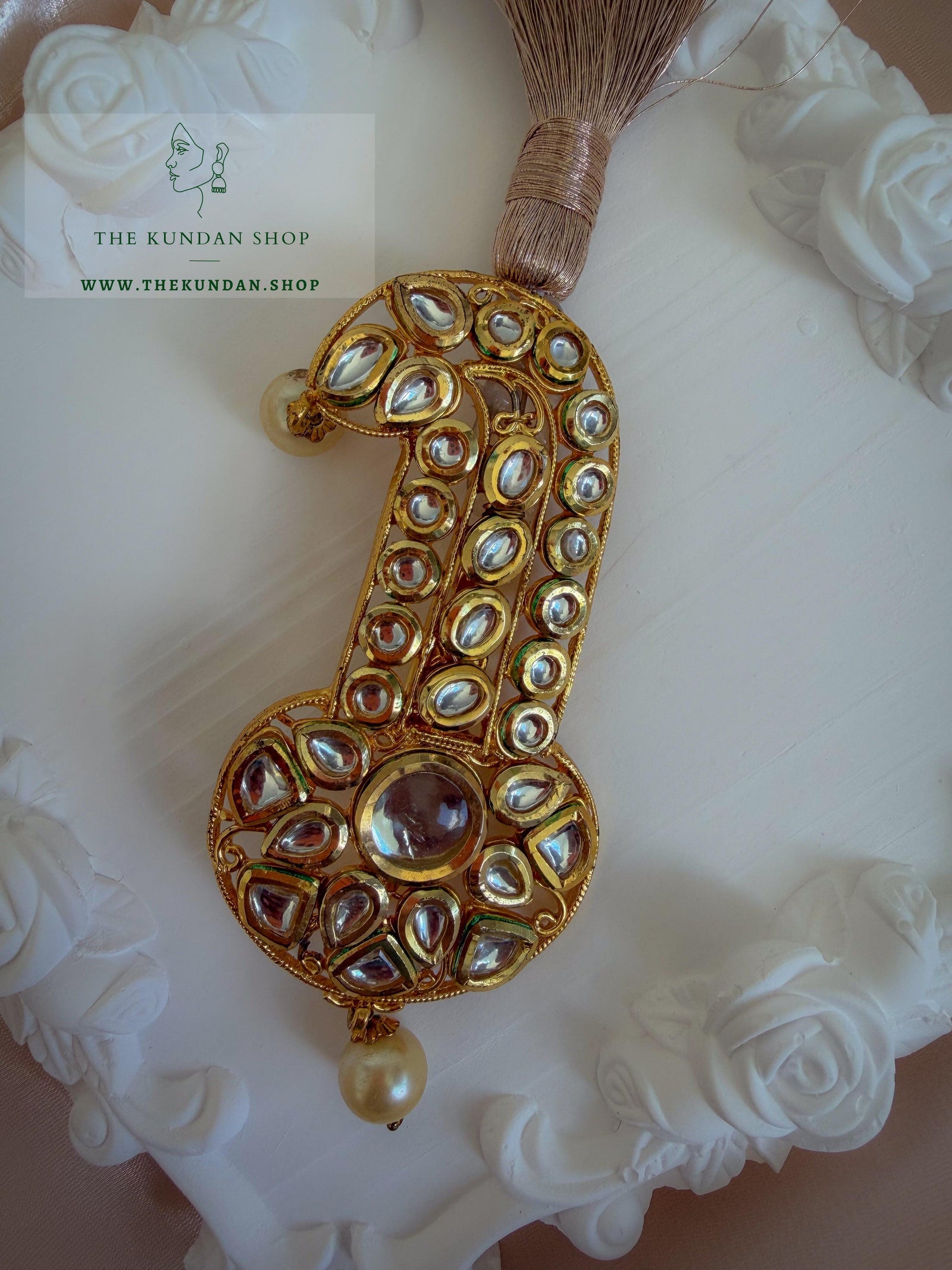 Prominent Center Beige Kalgi Kalgi THE KUNDAN SHOP 