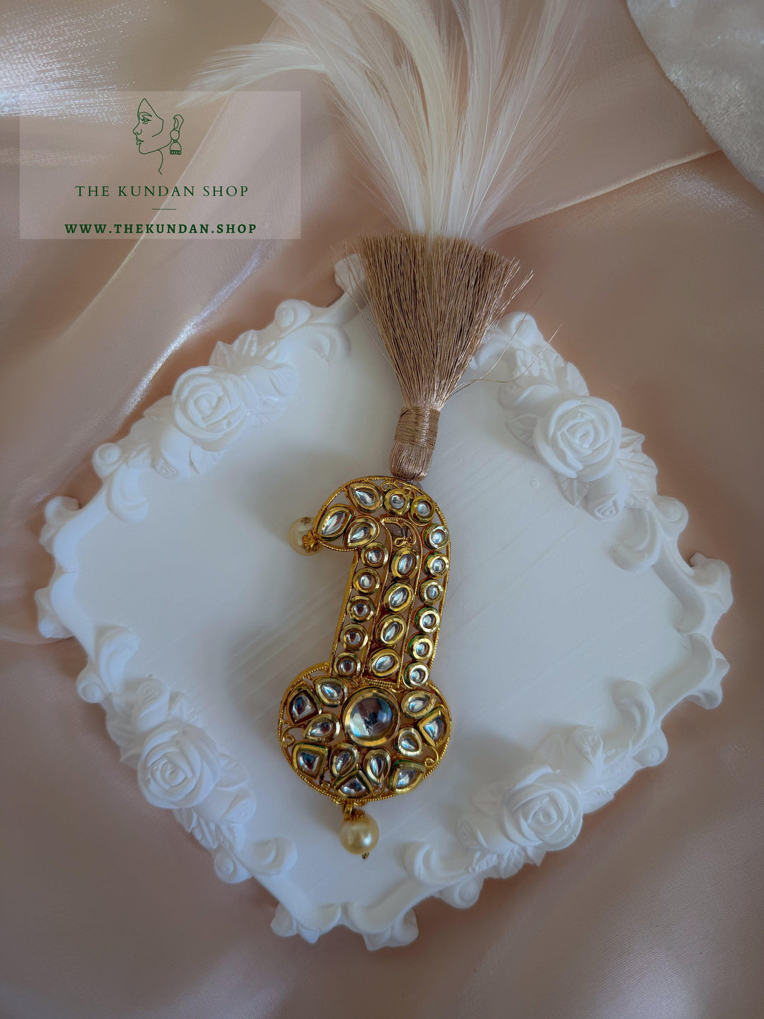 Prominent Center Beige Kalgi Kalgi THE KUNDAN SHOP 