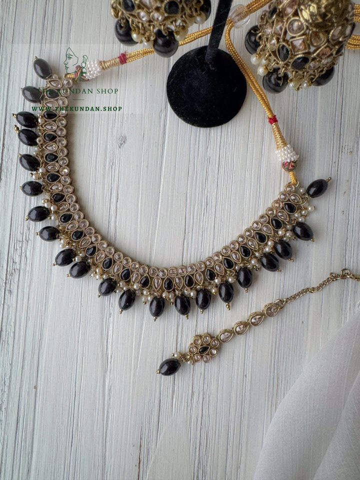 Saving Grace in Black Necklace Sets THE KUNDAN SHOP 