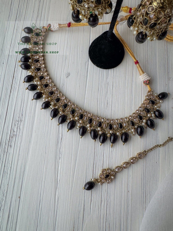 Saving Grace in Black Necklace Sets THE KUNDAN SHOP 