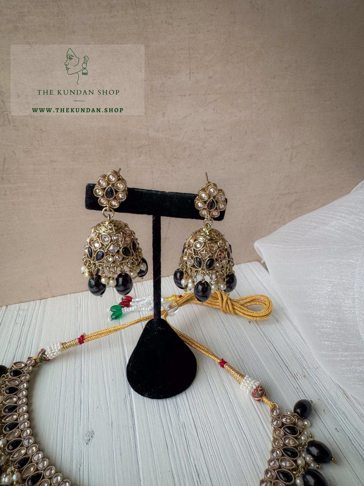 Saving Grace in Black Necklace Sets THE KUNDAN SHOP 