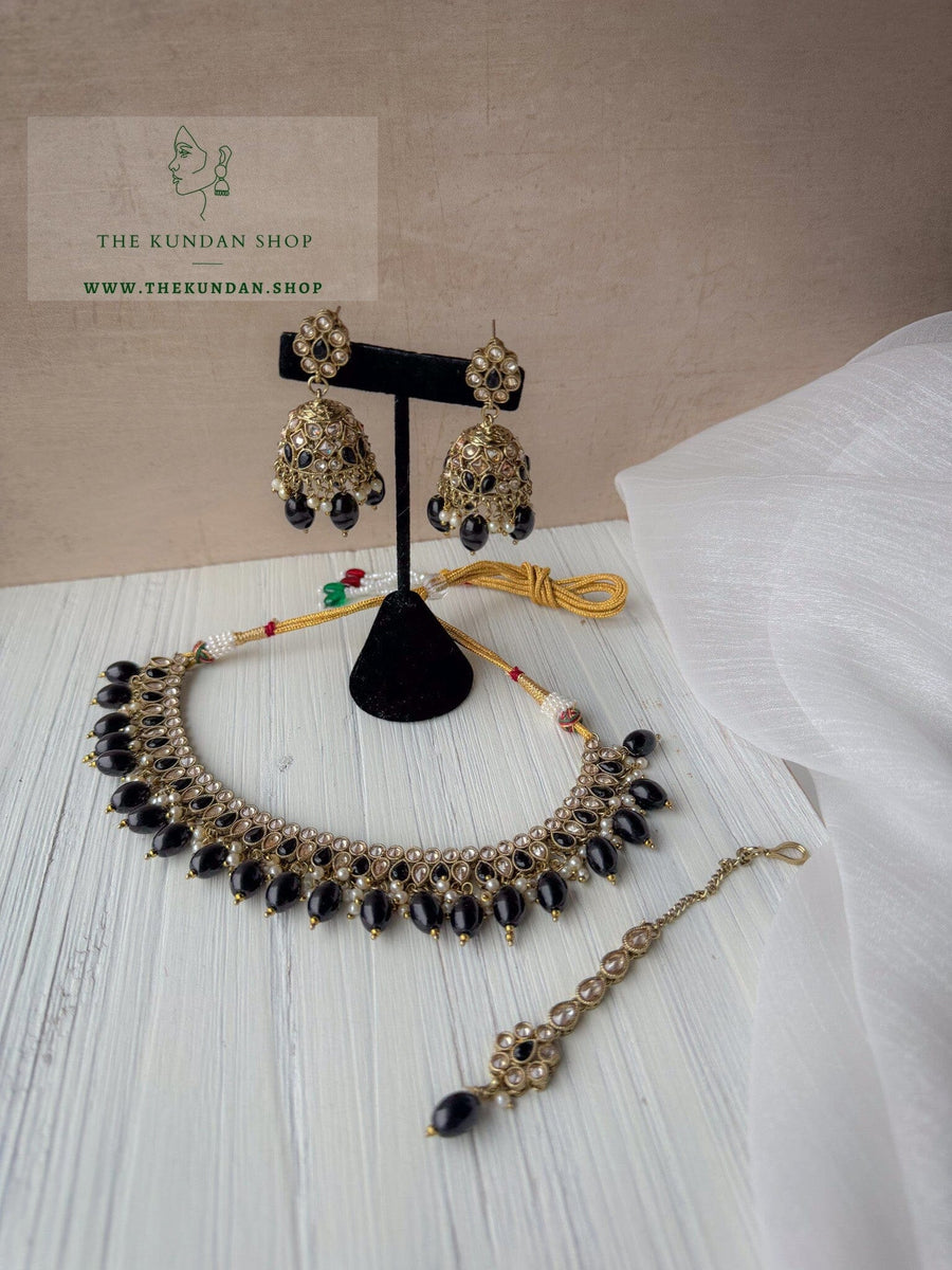 Saving Grace in Black Necklace Sets THE KUNDAN SHOP 