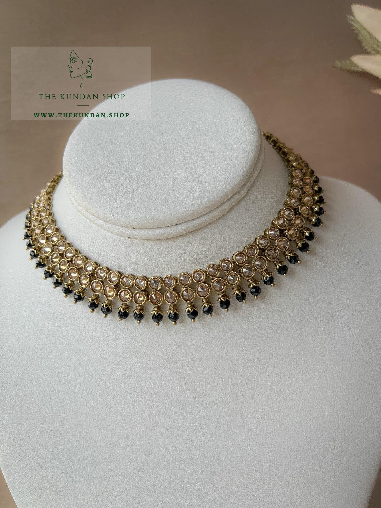 Impress Polki in Black Necklace Sets THE KUNDAN SHOP 