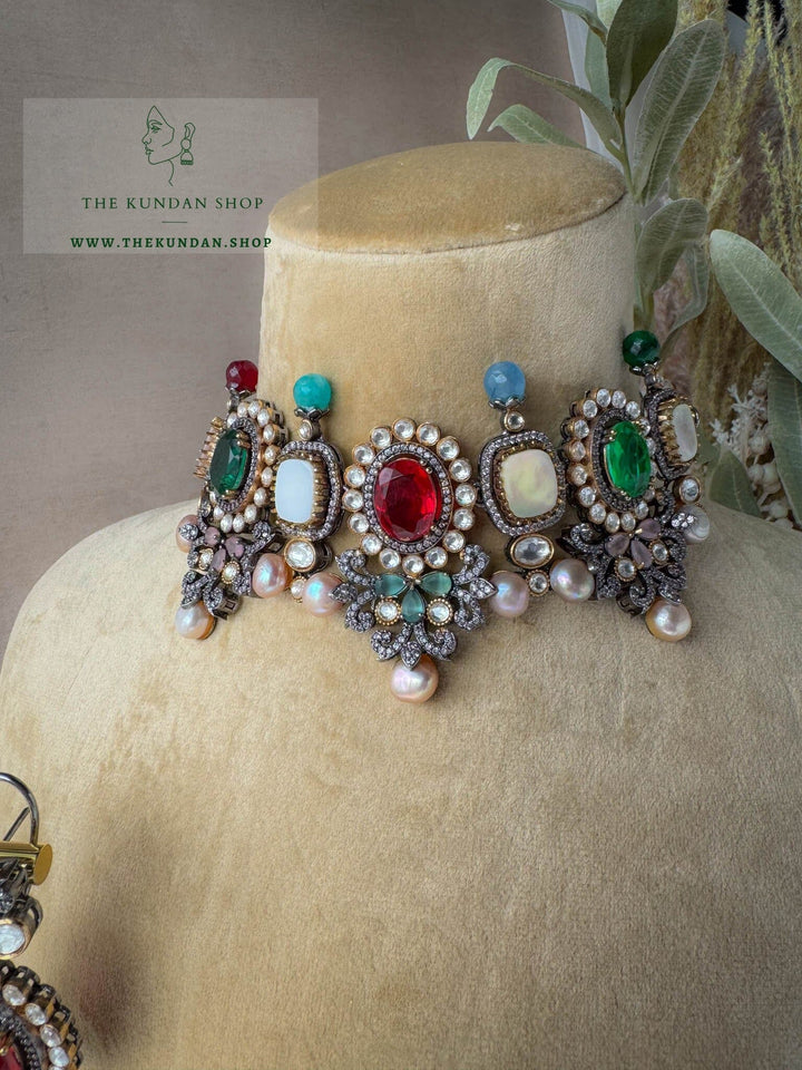 Instinct in Ruby & Green Necklace Sets THE KUNDAN SHOP 