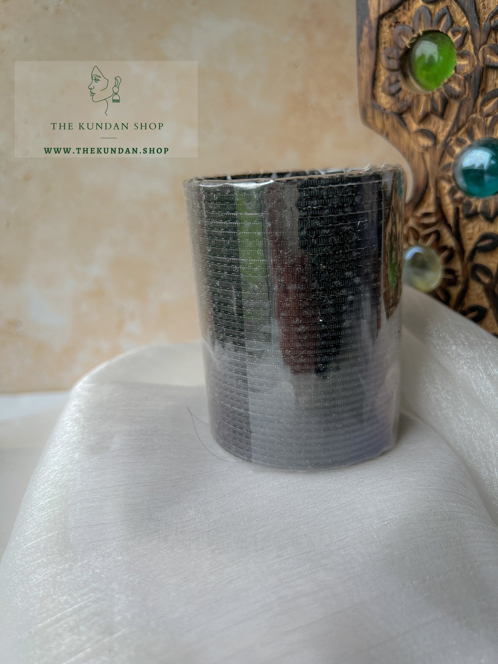Sparkle & Sheen Bangles in Black Bangles THE KUNDAN SHOP 