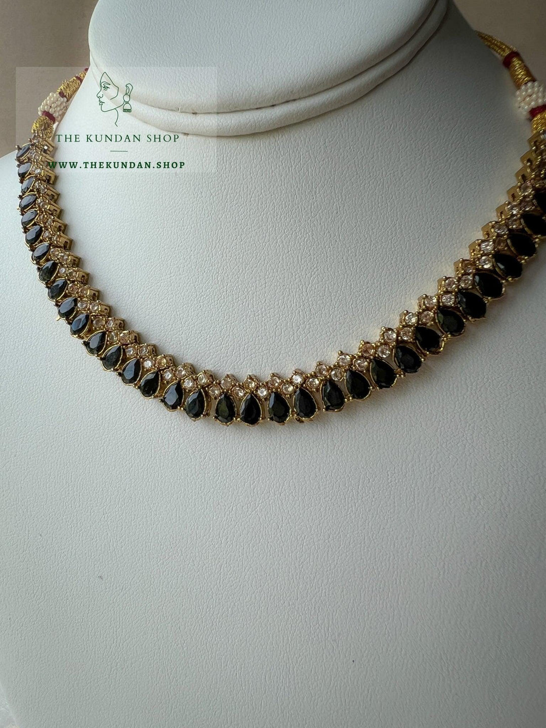 Nominal Polki in Black Necklace Sets THE KUNDAN SHOP 