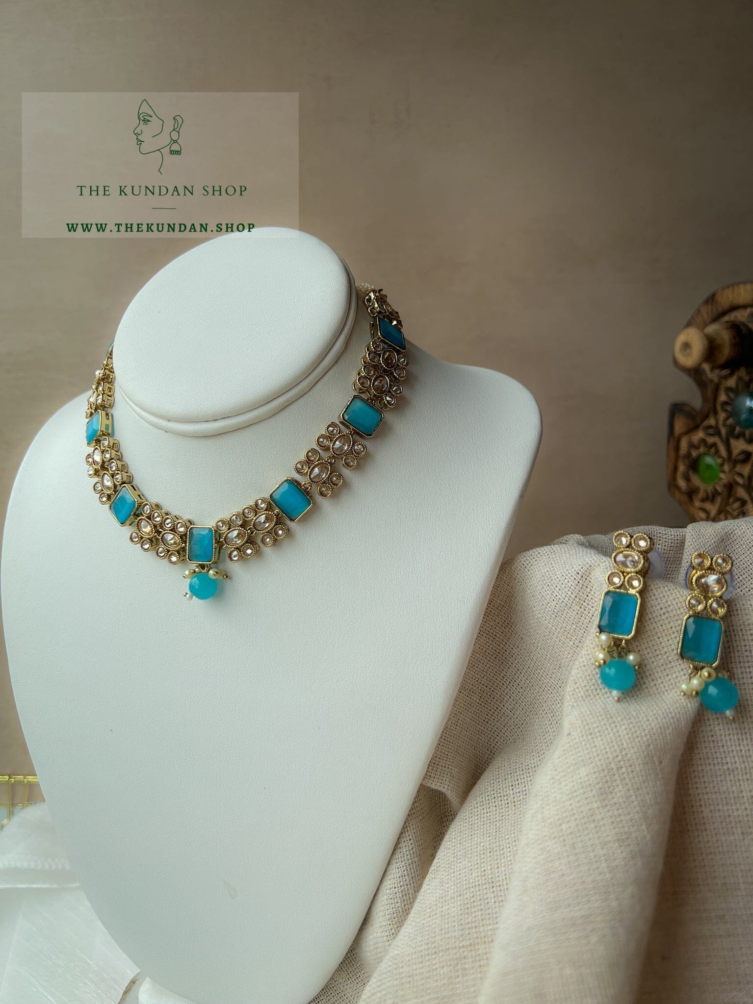 Private in Feroza Blue Necklace Sets THE KUNDAN SHOP 