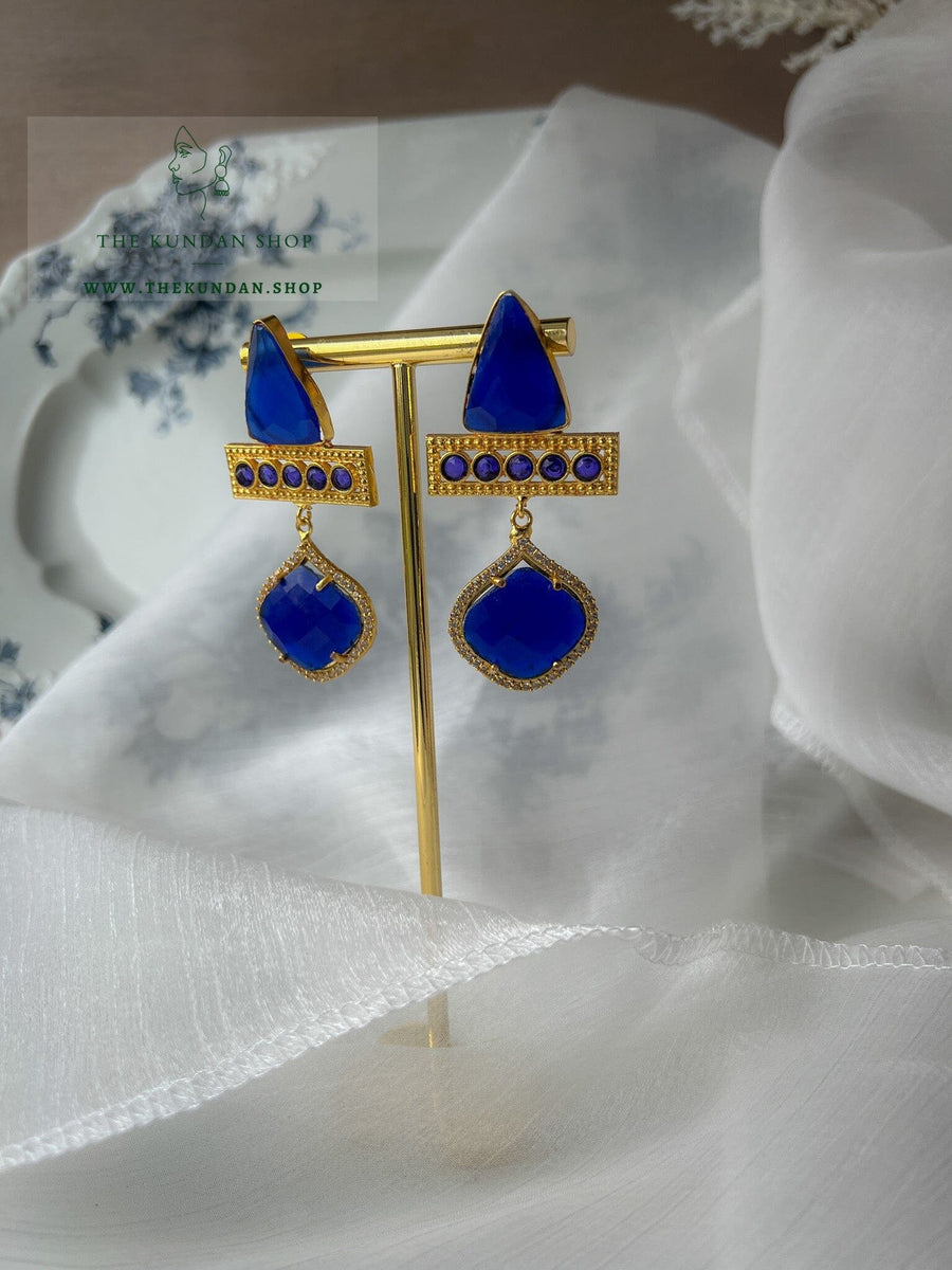 Anchored in Blue Earrings THE KUNDAN SHOP 