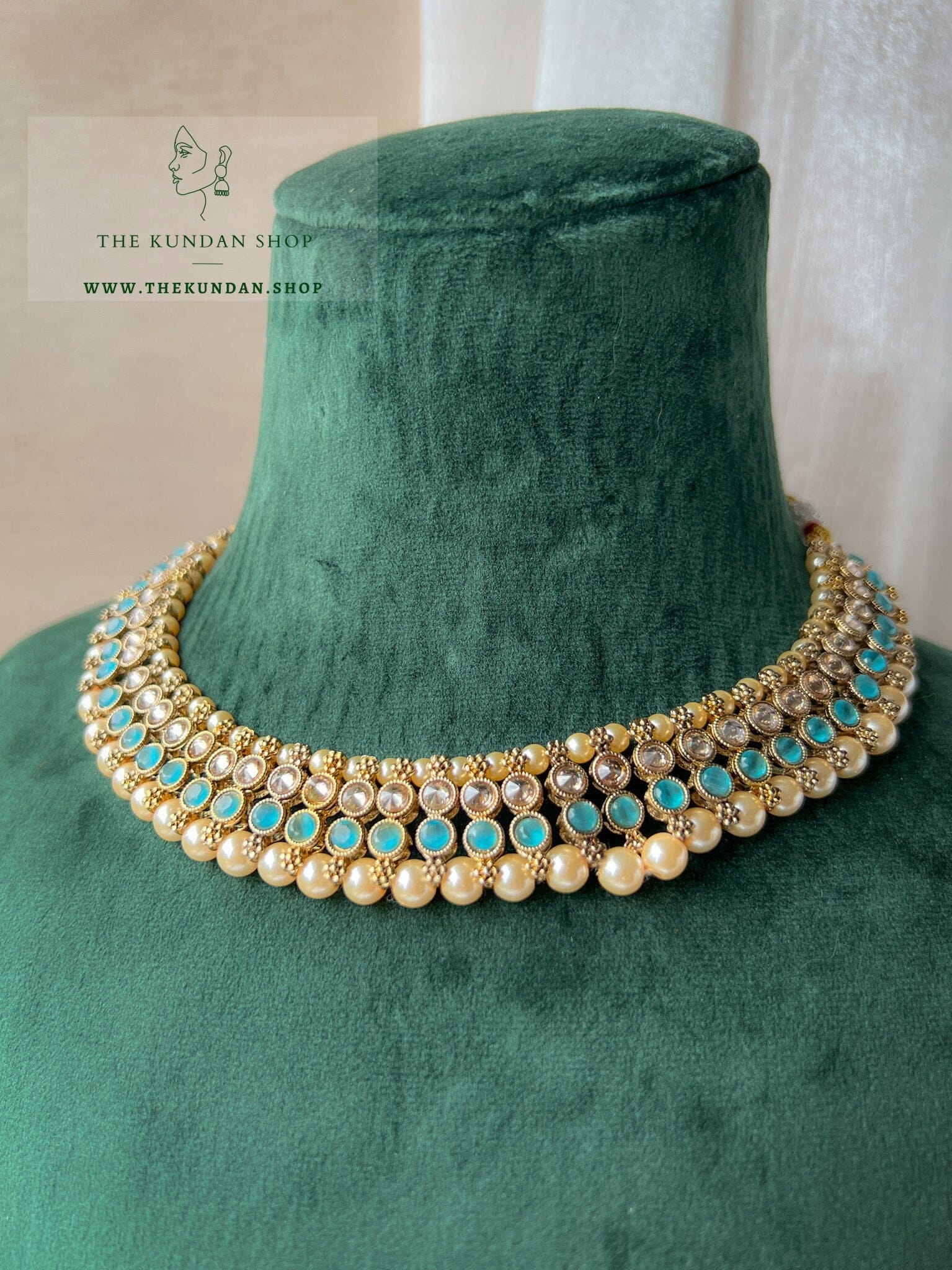 Raised in Blue Necklace Sets THE KUNDAN SHOP 