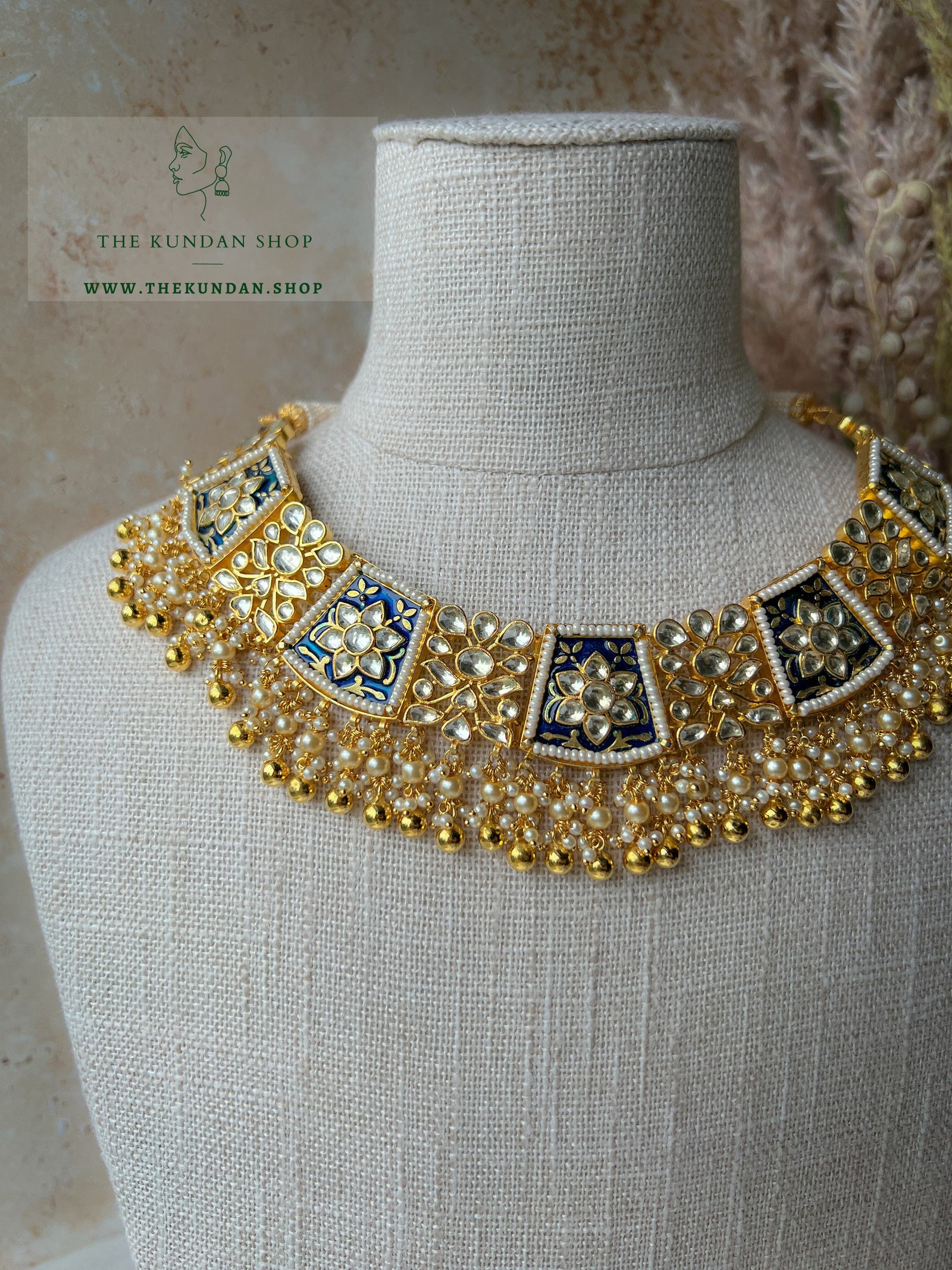 Appreciative in Blue Necklace Sets THE KUNDAN SHOP 