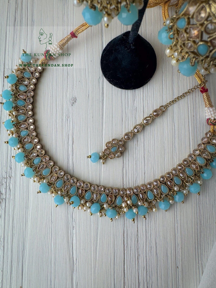 Saving Grace in Blue Necklace Sets THE KUNDAN SHOP 