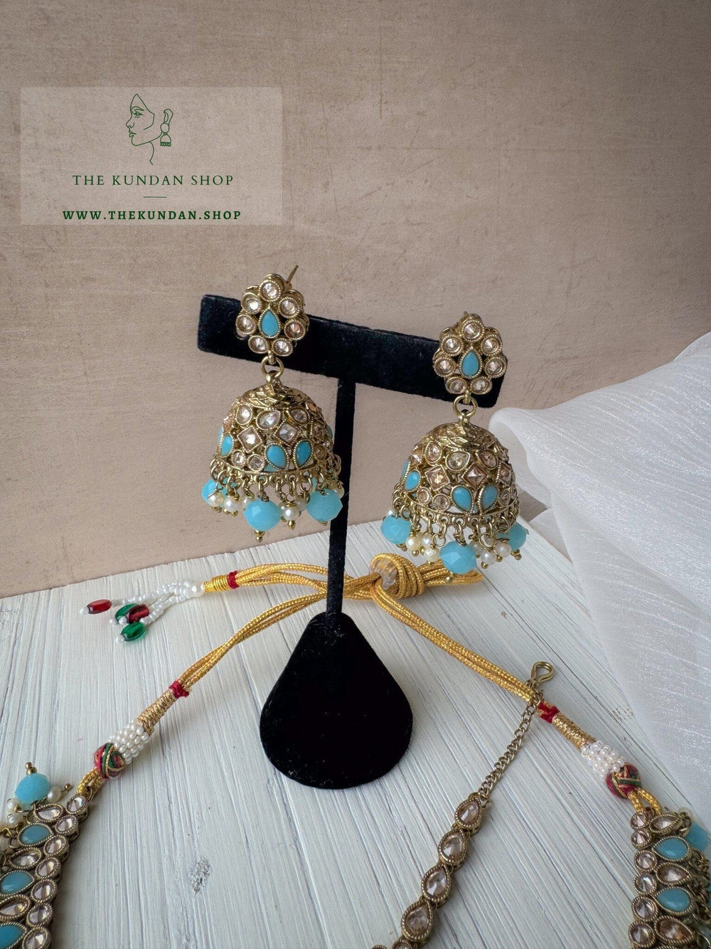 Saving Grace in Blue Necklace Sets THE KUNDAN SHOP 