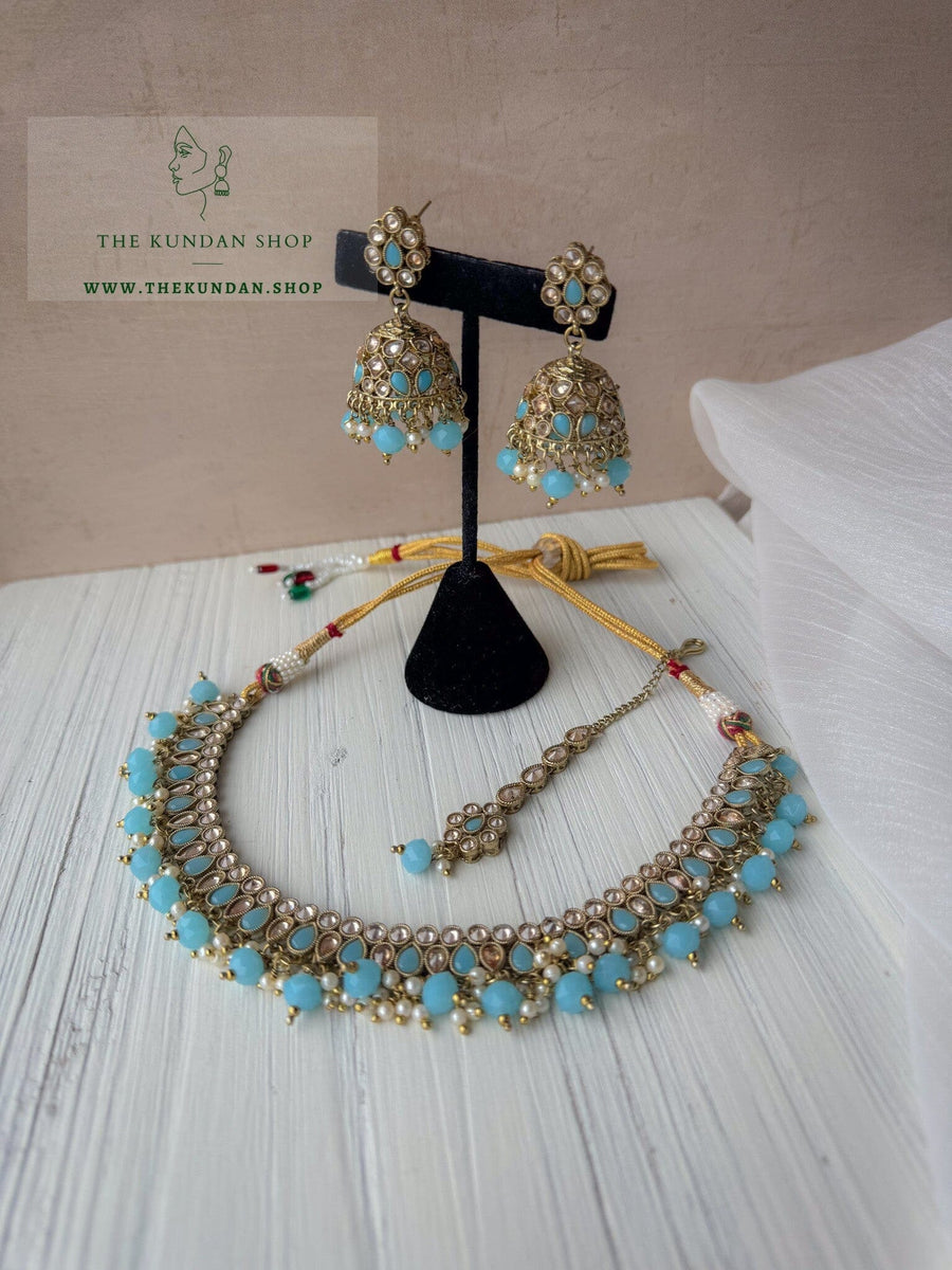 Saving Grace in Blue Necklace Sets THE KUNDAN SHOP 