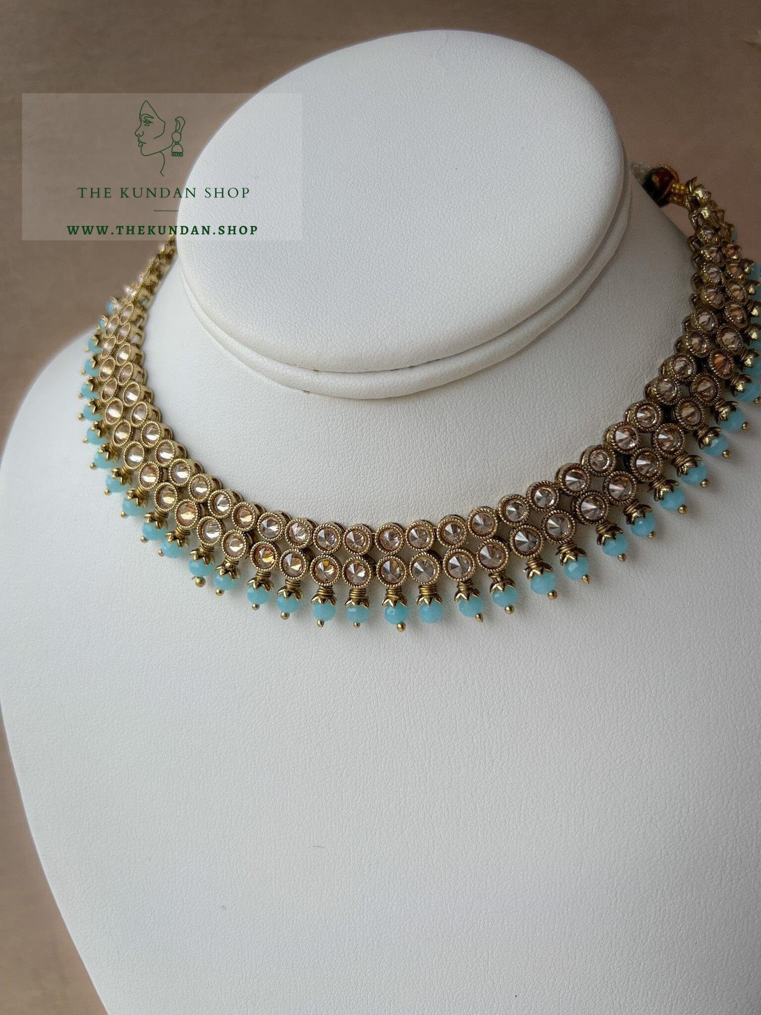 Impress Polki in Blue Necklace Sets THE KUNDAN SHOP 