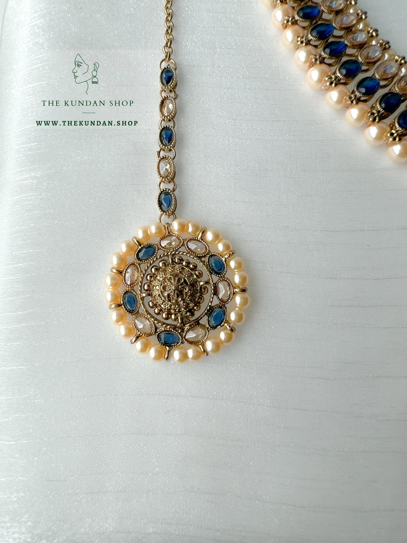 Flushed Polki in Midnight Blue Necklace Sets THE KUNDAN SHOP 