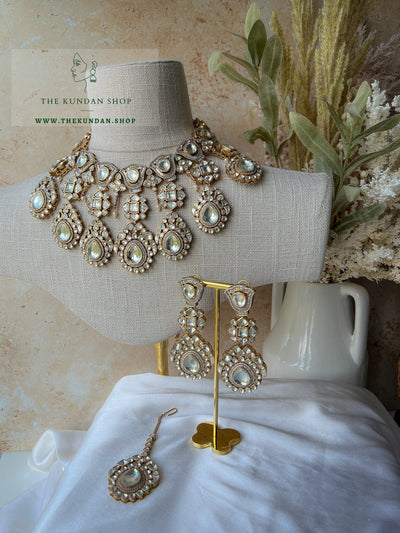 Crystallized Drops in Clear Necklace Sets THE KUNDAN SHOP 