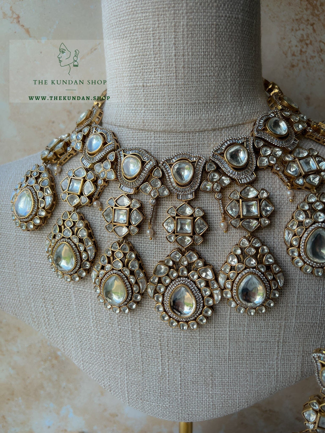 Crystallized Drops in Clear Necklace Sets THE KUNDAN SHOP 