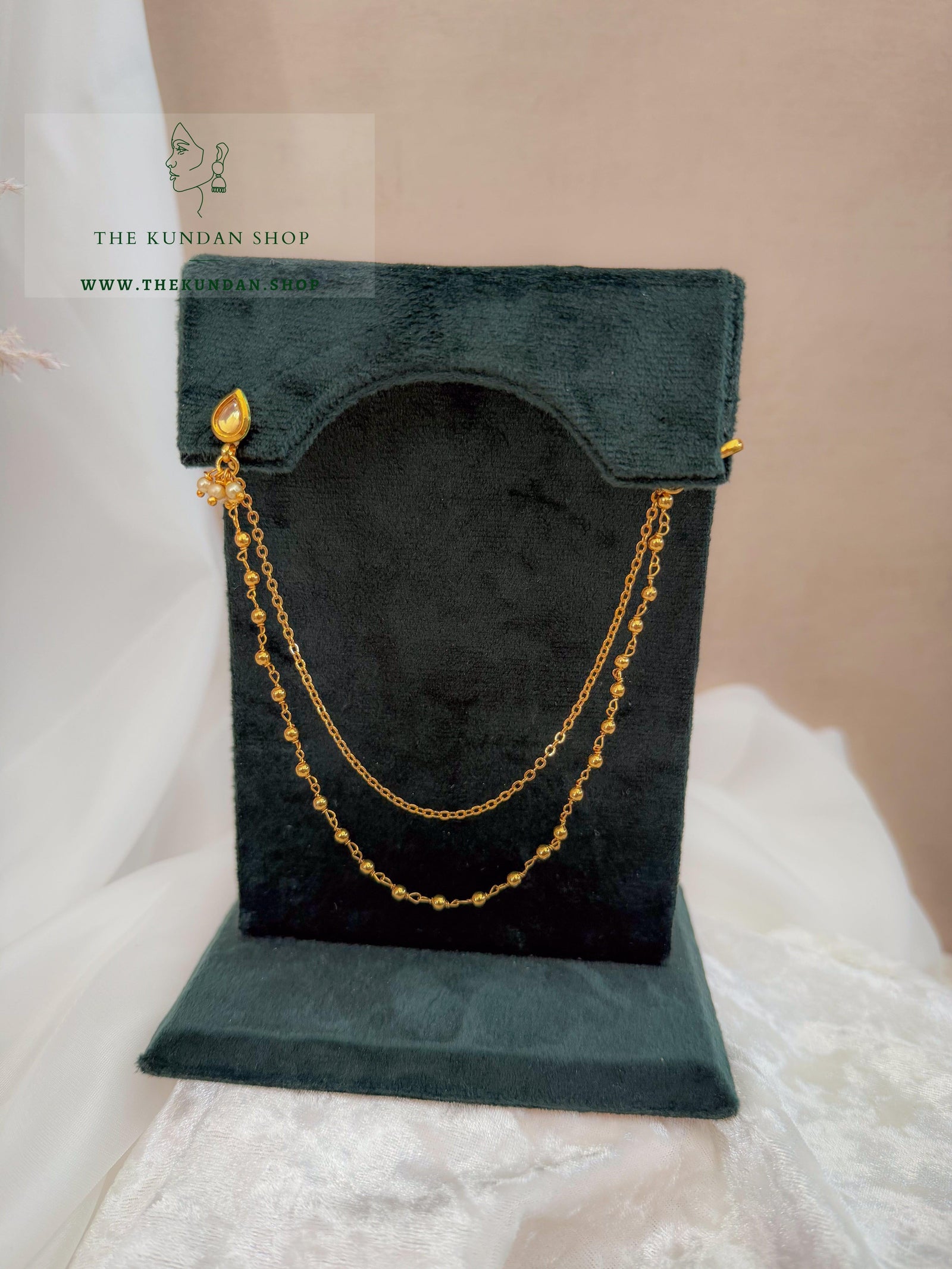 Brown Stone Nose Pin & Saharay Naath THE KUNDAN SHOP 