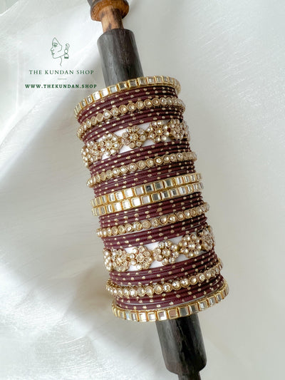 Floral Stones in Brown Bangles THE KUNDAN SHOP 
