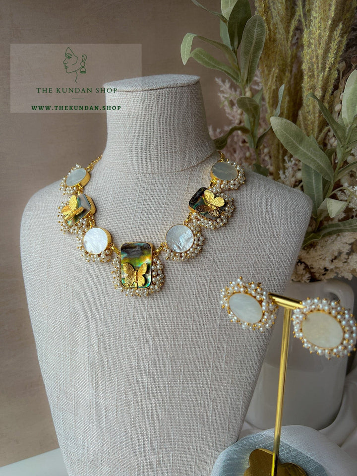 Monarch Pendants in Mother of Pearl Necklace Sets THE KUNDAN SHOP 