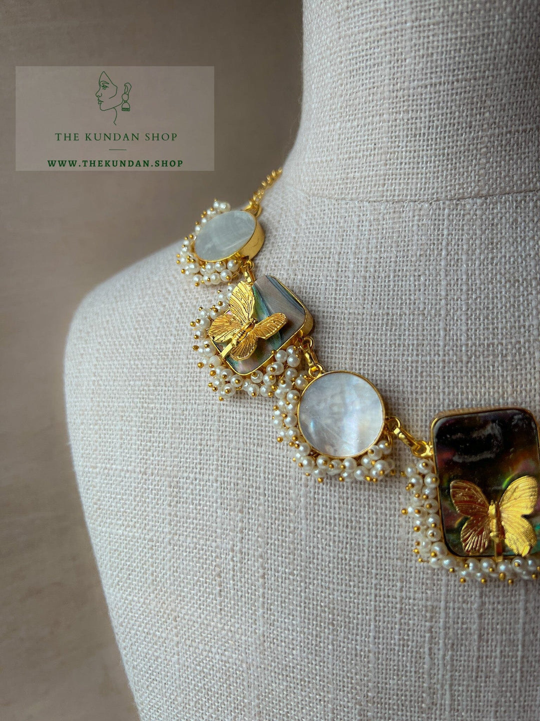 Monarch Pendants in Mother of Pearl Necklace Sets THE KUNDAN SHOP 