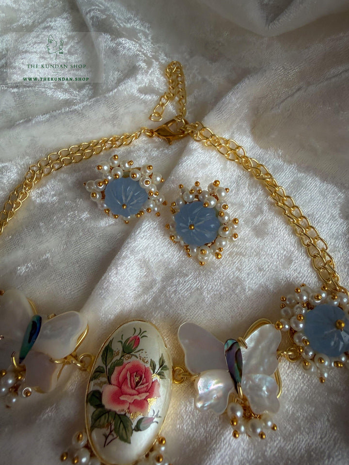 Monarch in Mother of Pearl Necklace Sets THE KUNDAN SHOP 