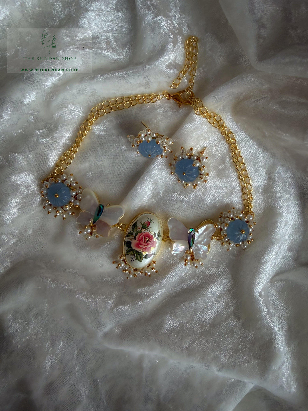 Monarch in Mother of Pearl Necklace Sets THE KUNDAN SHOP 