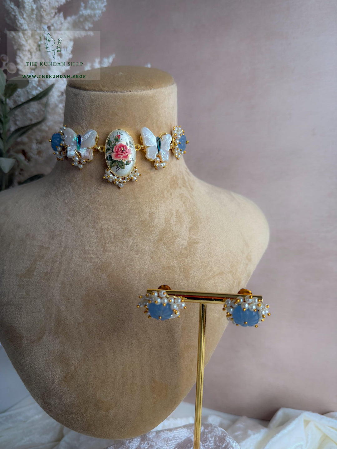 Monarch in Mother of Pearl Necklace Sets THE KUNDAN SHOP 