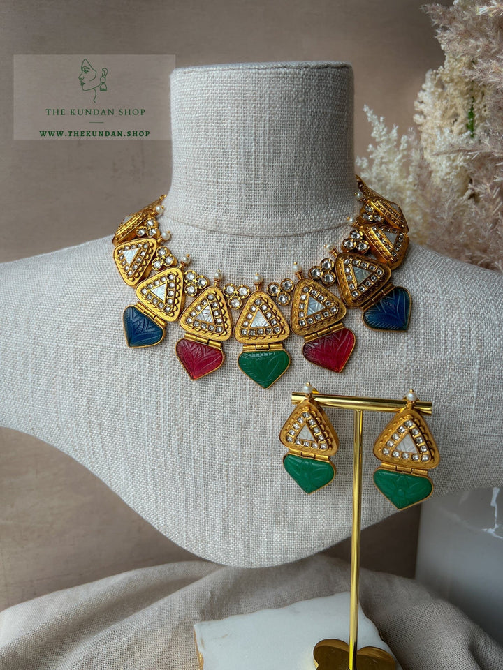 Vintage Spades in Dark Tones Necklace Sets THE KUNDAN SHOP 