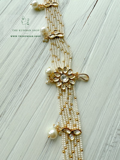 Central Pearl Flower - Headband Mathapathi THE KUNDAN SHOP 