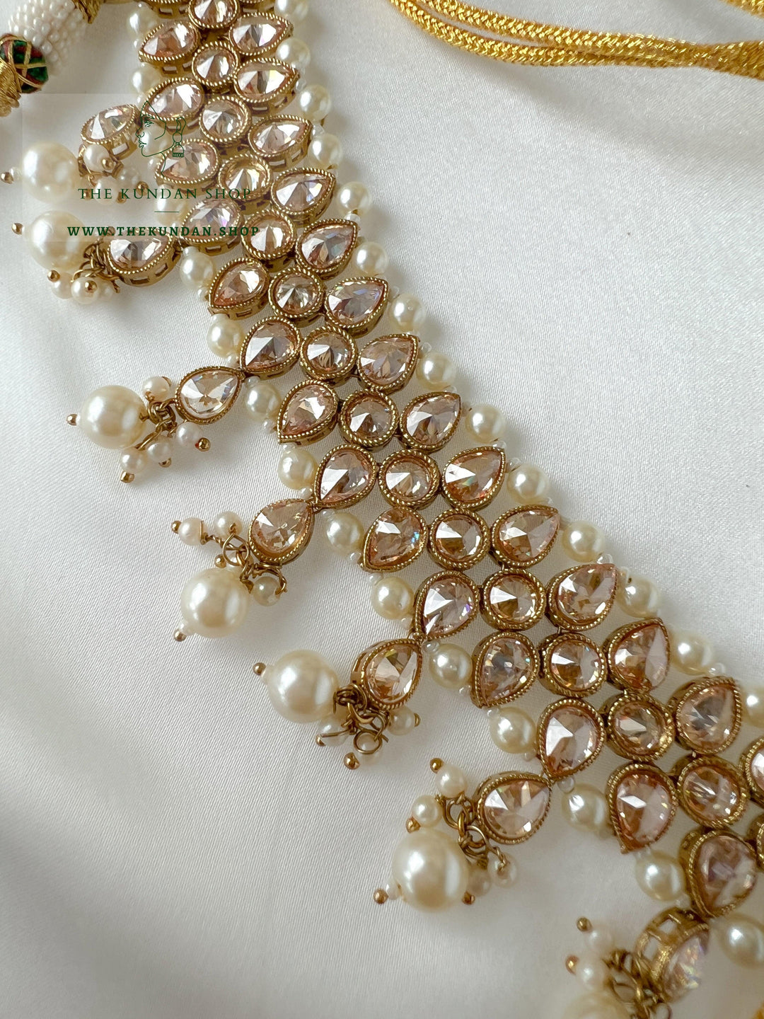 Fantasy in Champagne Pearl Necklace Sets THE KUNDAN SHOP 