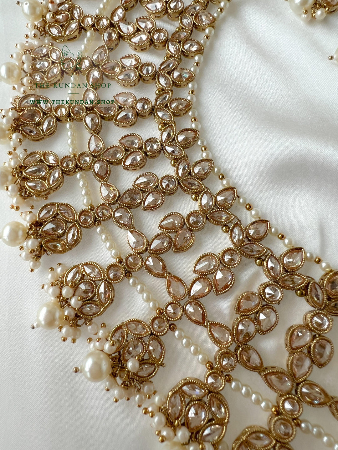 Fantasy in Champagne Pearl Necklace Sets THE KUNDAN SHOP 