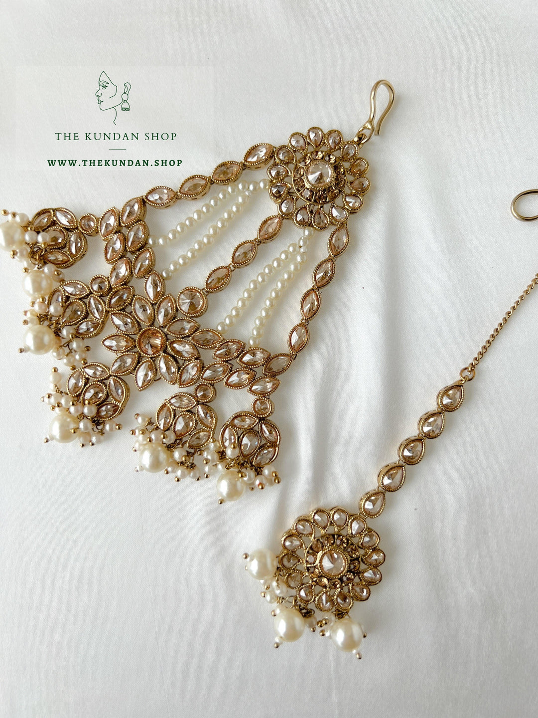 Fantasy in Champagne Pearl Necklace Sets THE KUNDAN SHOP 