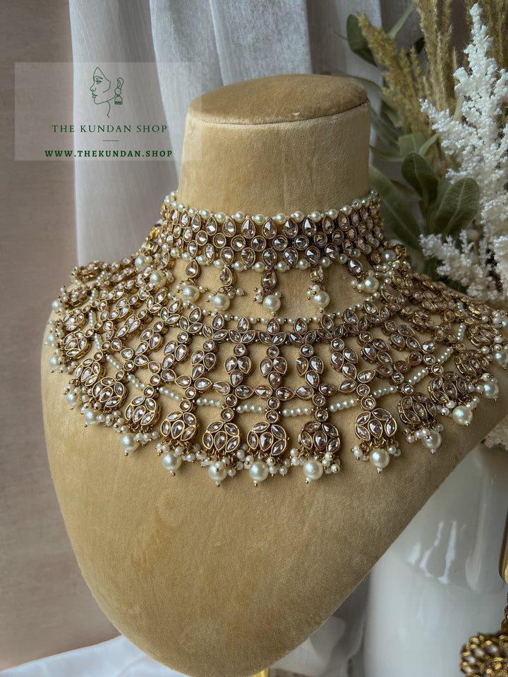 Fantasy in Champagne Pearl Necklace Sets THE KUNDAN SHOP 